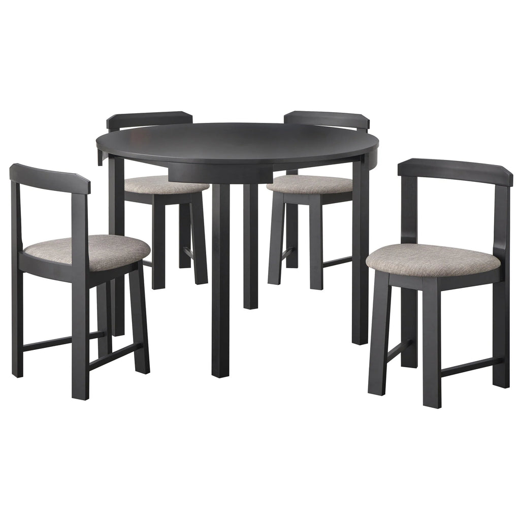 Ensemble de salle à manger rond compact 5 pièces Harrisburg Tobey