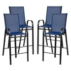 Lot de 4 tabourets de bar d'extérieur avec matériau Flex Comfort - Tabouret de terrasse