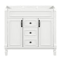 Meuble-lavabo de salle de bain moderne de 91 cm avec lavabo et armoire de toilette, 2 portes et 2 tiroirs
