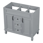 Meuble-lavabo de salle de bain moderne de 91 cm avec lavabo et armoire de toilette, 2 portes et 2 tiroirs