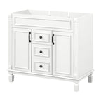 Meuble-lavabo de salle de bain moderne de 91 cm avec lavabo et armoire de toilette, 2 portes et 2 tiroirs