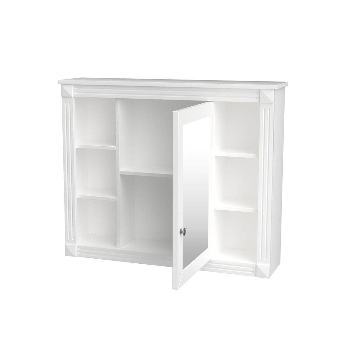 Meuble-lavabo de salle de bain moderne de 91 cm avec lavabo et armoire de toilette, 2 portes et 2 tiroirs
