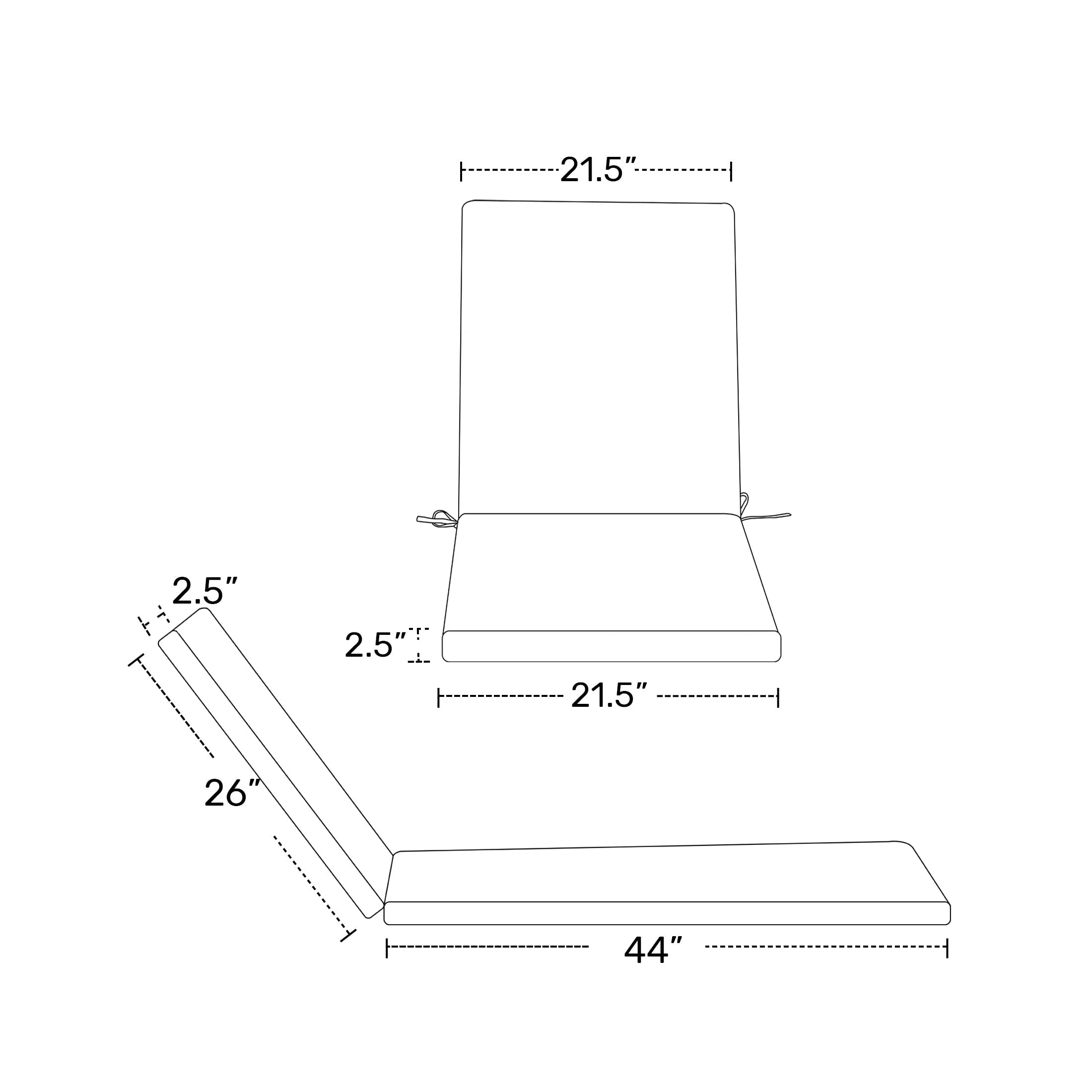 Coussins de chaise longue de patio d'extérieur tout temps Polytrends Fading Free - (Lot de 2)