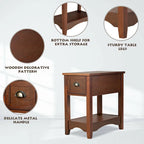 Gymax Lot de 2 Tables d'appoint Contemporaines Compactes avec Tiroir - 13" X 22" X 23" (L x l x H)