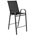 Lot de 4 tabourets de bar d'extérieur avec matériau Flex Comfort - Tabouret de terrasse