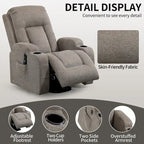 Fauteuil inclinable releveur électrique Lazy Boy, fauteuil de massage moderne à moteur unique avec chauffage lombaire, port de chargement USB, porte-gobelets