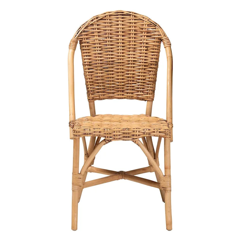 Chaise de salle à manger en rotin naturel bohème moderne Neola