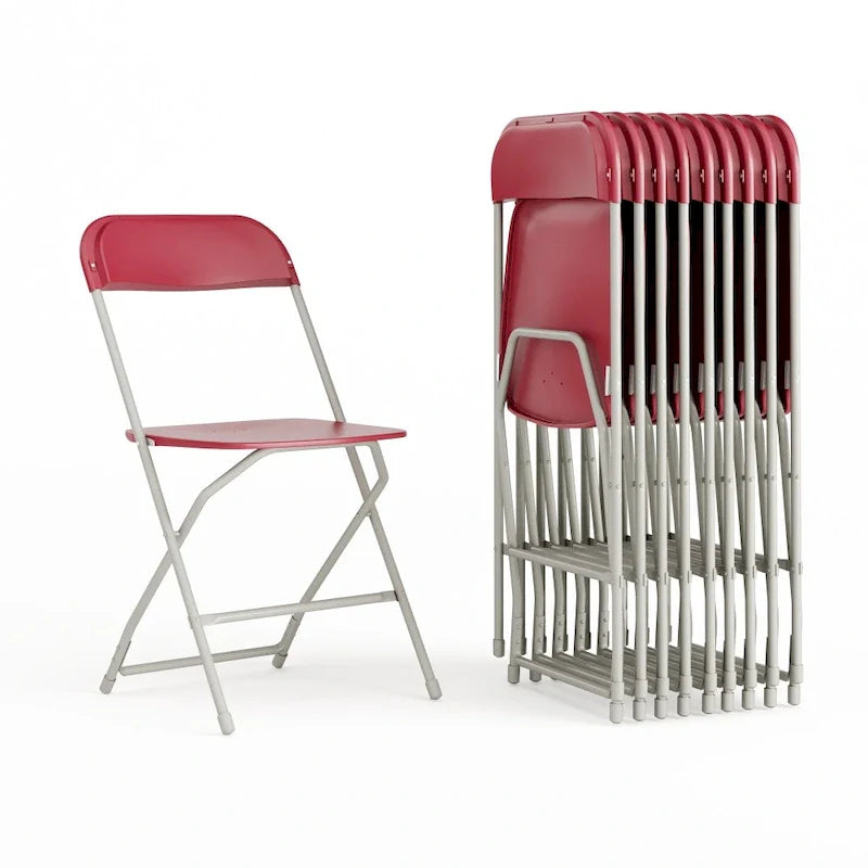 Chaise pliante en plastique – Lot de 10 – Capacité de poids de 295 kg – Chaise d'événement