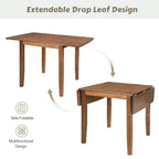 Ensemble de salle à manger 3 pièces avec table à rabats en bois et 2 chaises à dossier en X pour petits espaces