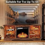 Meuble TV cheminée Bossin 58" avec foyer électrique 18", centre de divertissement moderne pour téléviseurs 65", console TV
