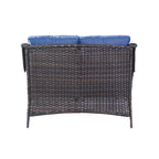 Gymojoy Canapé d'extérieur deux places en rotin Wicker Sofa Set