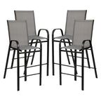 Lot de 4 tabourets de bar d'extérieur avec matériau Flex Comfort - Tabouret de terrasse