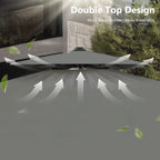 MAISON ARTS Parasol déporté hydraulique automatique 3,6 m avec mât en aluminium et rotation à 360 degrés
