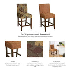 Tabouret de bar rembourré hauteur comptoir 24 po - HomePop