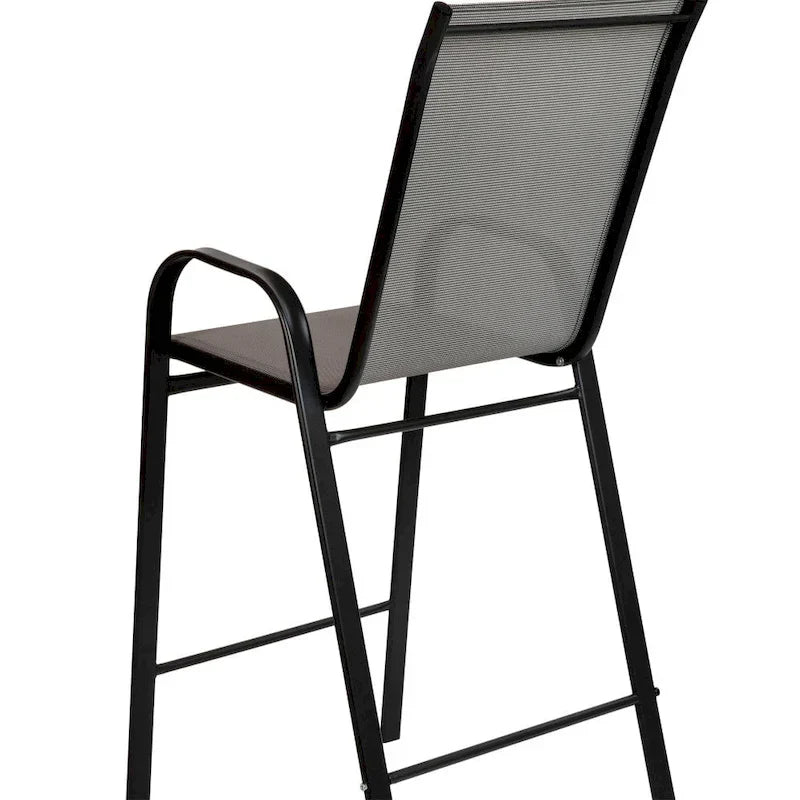 Lot de 4 tabourets de bar d'extérieur avec matériau Flex Comfort - Tabouret de terrasse