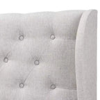 Tête de lit Cadence moderne et contemporaine avec oreilles et boutons touffetés en tissu gris - Baxton Studio
