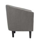 2 fauteuils club modernes en lin avec accoudoirs ronds