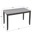 Ensembles de salle à manger 5 pièces en bois massif 47L (1 table + 4 chaises à dossier à lattes)