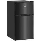 Mini-réfrigérateur HOMCOM à deux portes avec congélateur, réfrigérateur compact de 3,2 pi³ avec étagère réglable, thermostat réglable