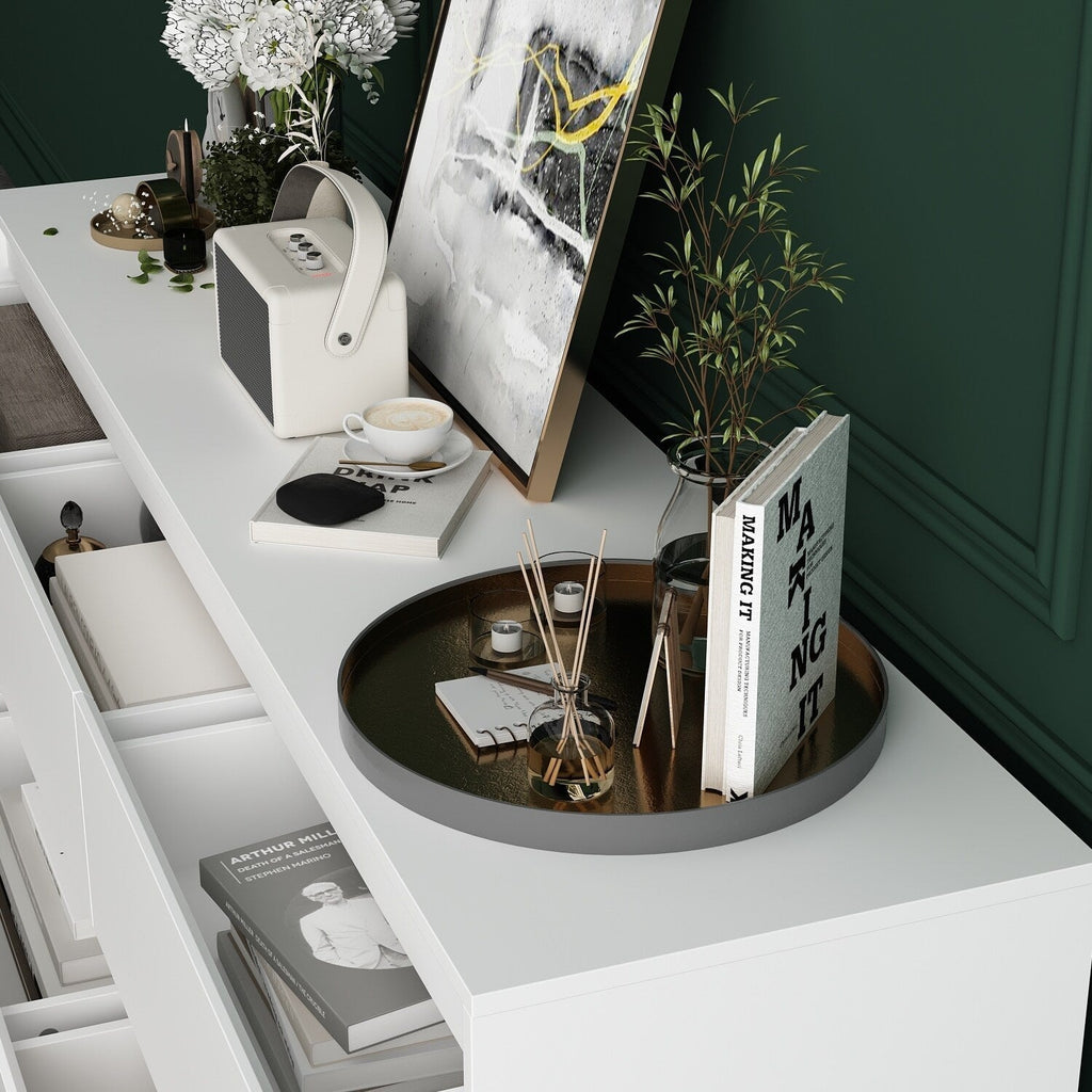 Commode à 9 tiroirs de 63 W, commode d'appoint pour salon, chambre à coucher