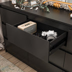 Commode à 9 tiroirs de 63 W, commode d'appoint pour salon, chambre à coucher