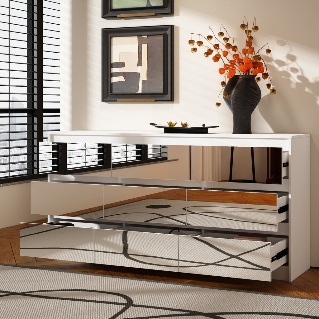 Commode à 9 tiroirs de 63 W, commode d'appoint pour salon, chambre à coucher