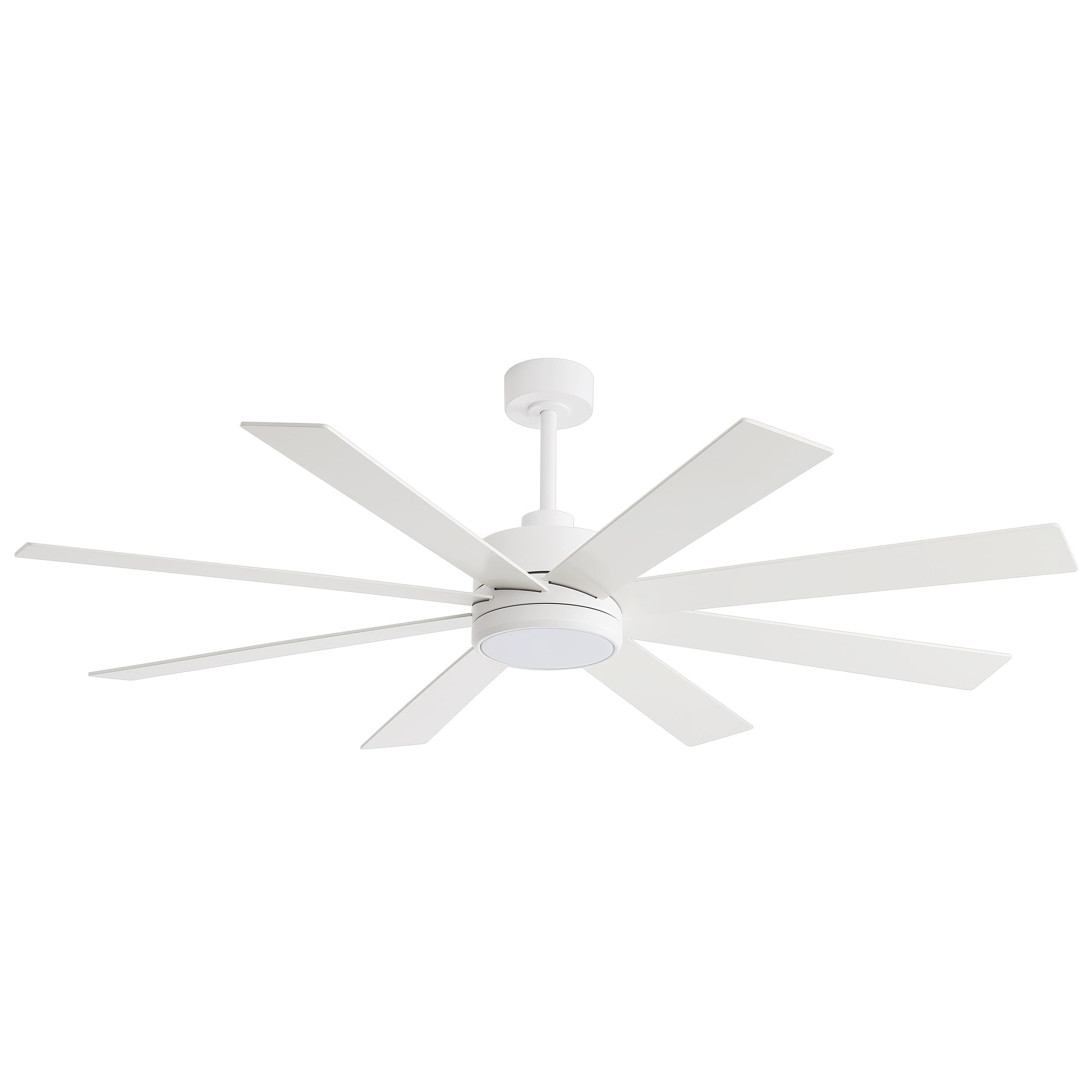 Ventilateur de plafond de 65 pouces à 8 pales noires avec lumière LED et télécommande