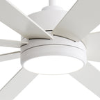 Ventilateur de plafond de 65 pouces à 8 pales noires avec lumière LED et télécommande