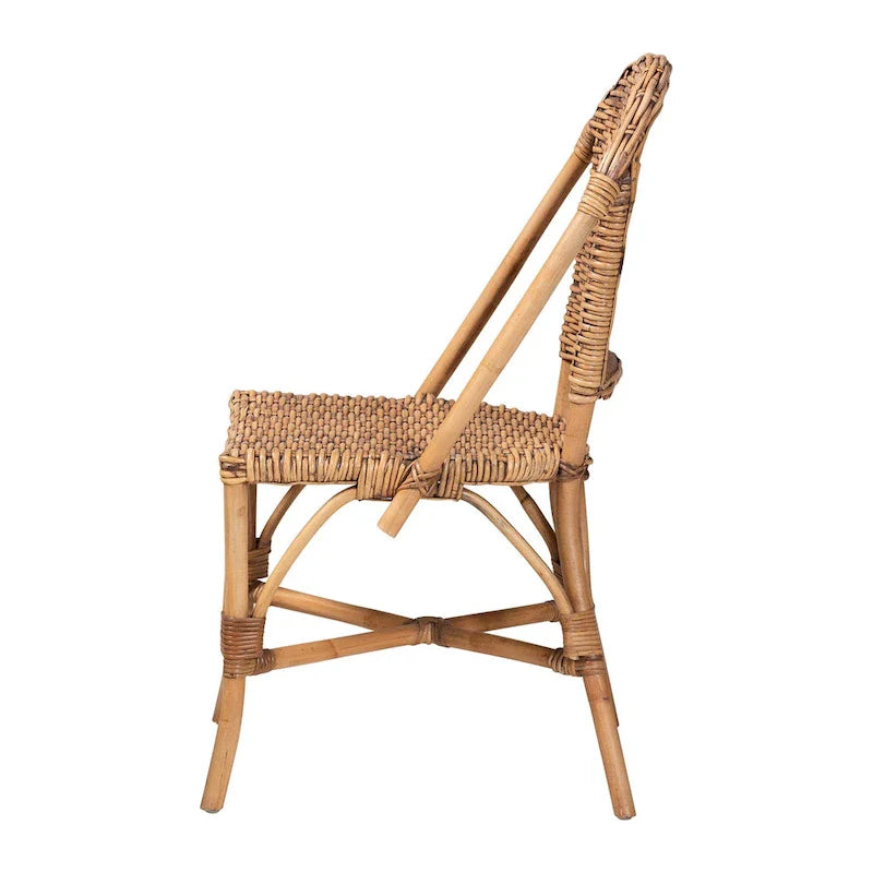 Chaise de salle à manger en rotin naturel bohème moderne Neola