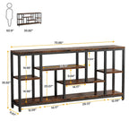 Console extensible de 70,9 pouces avec rangement, table d'entrée à 3 niveaux pour couloir