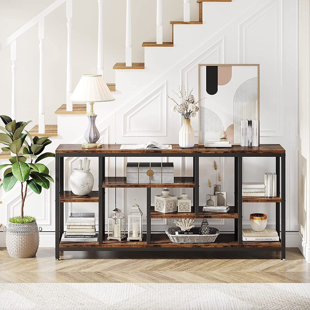 Console extensible de 70,9 pouces avec rangement, table d'entrée à 3 niveaux pour couloir