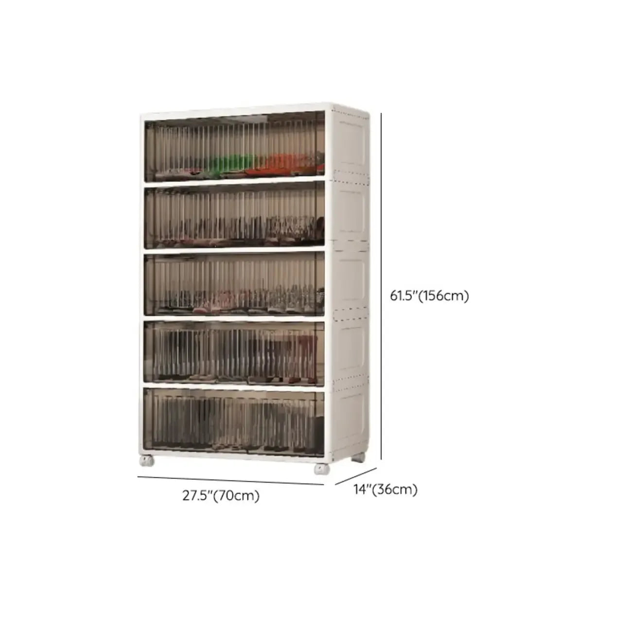 Meuble à chaussures blanc en plastique avec abattant et roulettes pour couloir