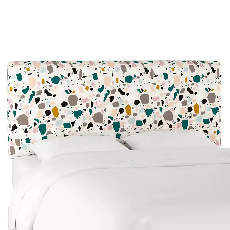 Tête de lit tapissée Skyline Furniture Olivia Terrazzo Émeraude Ocre