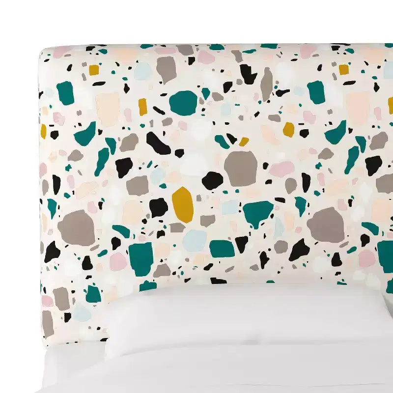Tête de lit tapissée Skyline Furniture Olivia Terrazzo Émeraude Ocre