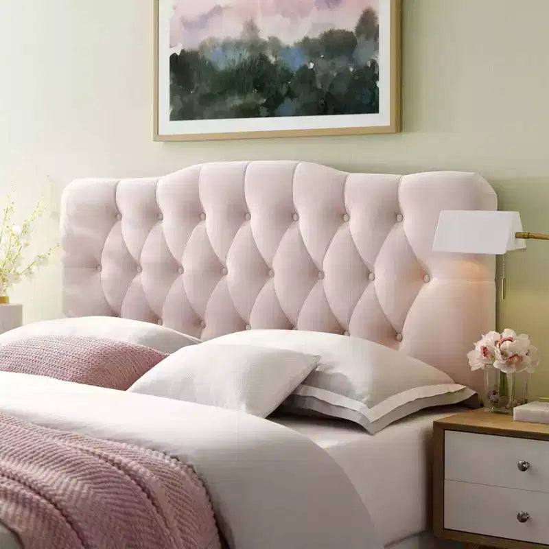 Tête de lit capitonnée en velours de performance Annabel Full Diamond - Modway