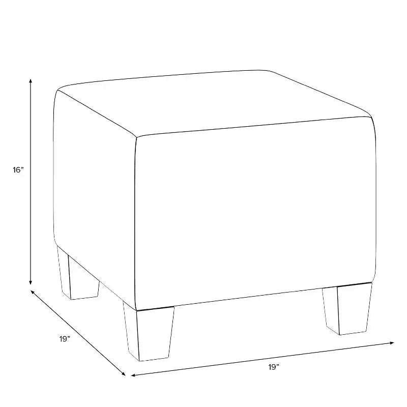 Pouf carré Skyline Furniture avec clous décoratifs