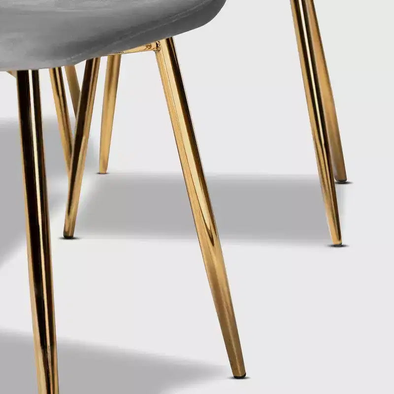 Lot de 4 chaises de salle à manger en métal et velours Elyse - Baxton Studio