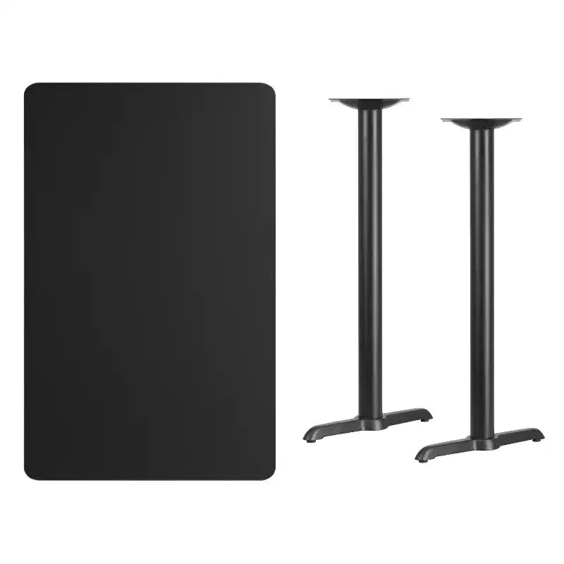 Flash Furniture Plateau de table rectangulaire en stratifié de 76,2 x 121,9 cm avec pieds de table haute de 12,7 x 55,9 cm