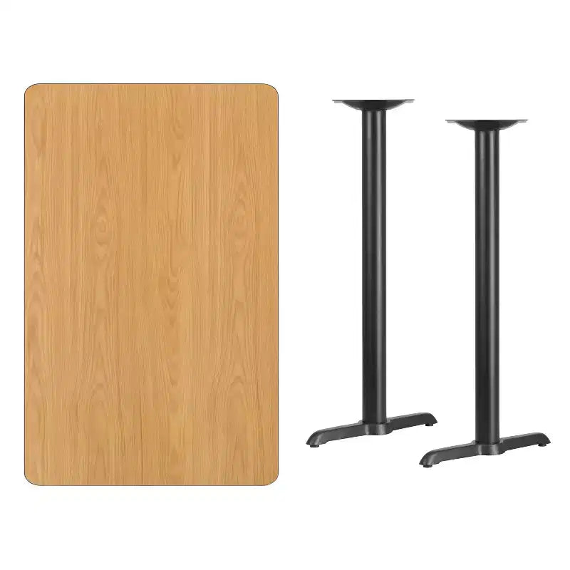 Flash Furniture Plateau de table rectangulaire en stratifié de 76,2 x 121,9 cm avec pieds de table haute de 12,7 x 55,9 cm
