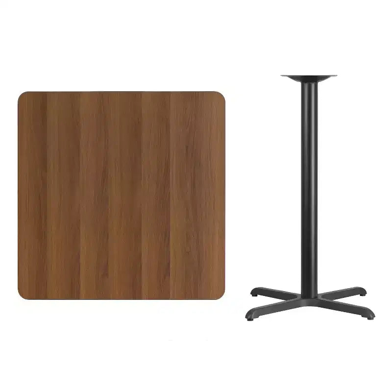 Plateau de table carré en stratifié Flash Furniture 91 cm avec pied de table hauteur bar 76 x 76 cm