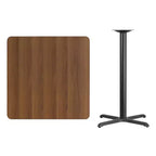 Plateau de table carré en stratifié Flash Furniture 91 cm avec pied de table hauteur bar 76 x 76 cm
