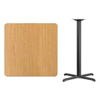 Plateau de table carré en stratifié Flash Furniture 91 cm avec pied de table hauteur bar 76 x 76 cm