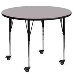 Flash Furniture Mobile 42'' Round HP Laminate Activity Table - Standard Height Adjustable Legs