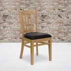 Chaise de restaurant en bois à lattes verticales Flash Furniture