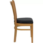 Chaise de restaurant en bois à lattes verticales Flash Furniture