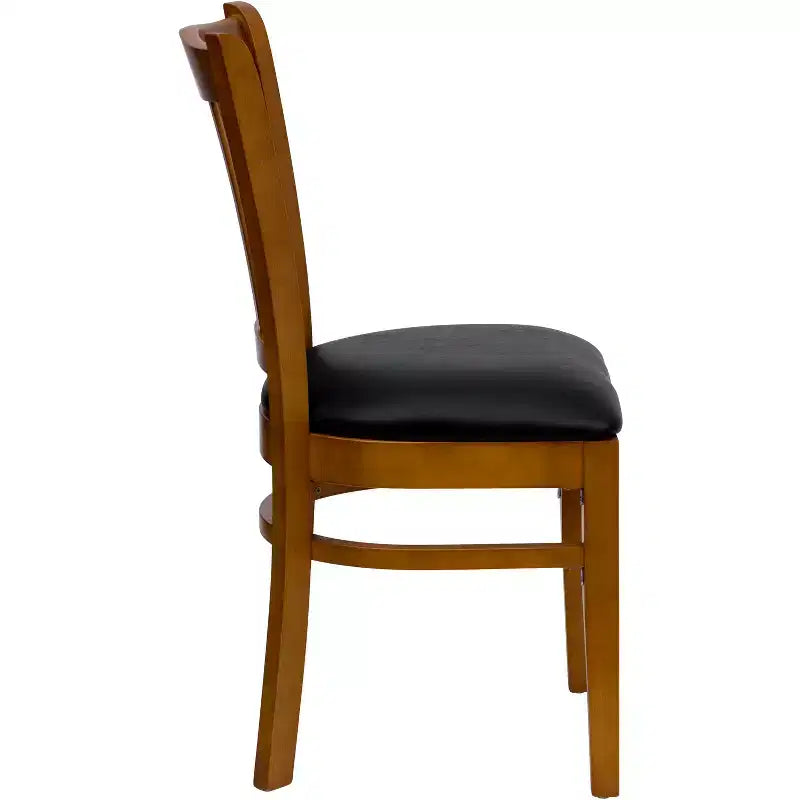 Chaise de restaurant en bois à lattes verticales Flash Furniture