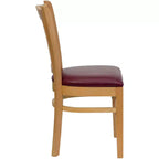 Chaise de restaurant en bois à lattes verticales Flash Furniture