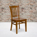 Chaise de restaurant en bois à lattes verticales Flash Furniture