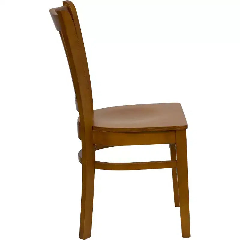 Chaise de restaurant en bois à lattes verticales Flash Furniture