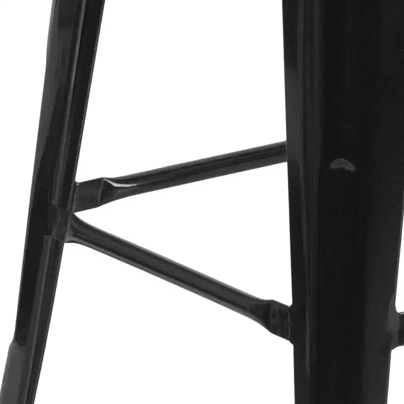 Tabouret de bar Flash Furniture 30 po sans dossier en métal avec siège carré en bois